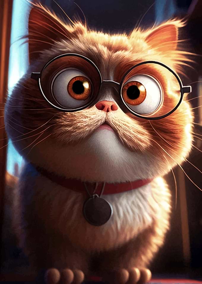Cat Wearing Glasses