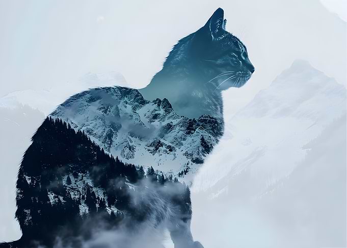 Cat Winter Mountains