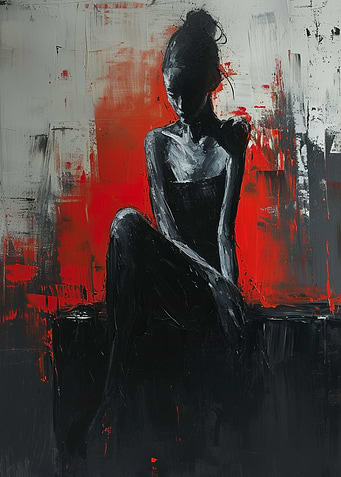 Chic Red Portrait