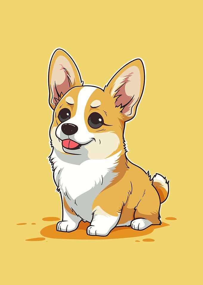 Cute Corgi Dog Drawing