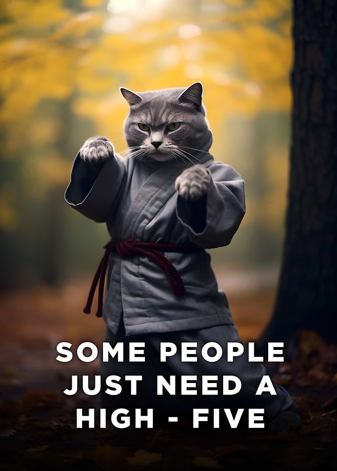 Martial Cat High Five