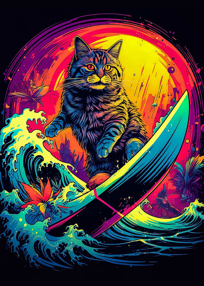 cat skiing animal