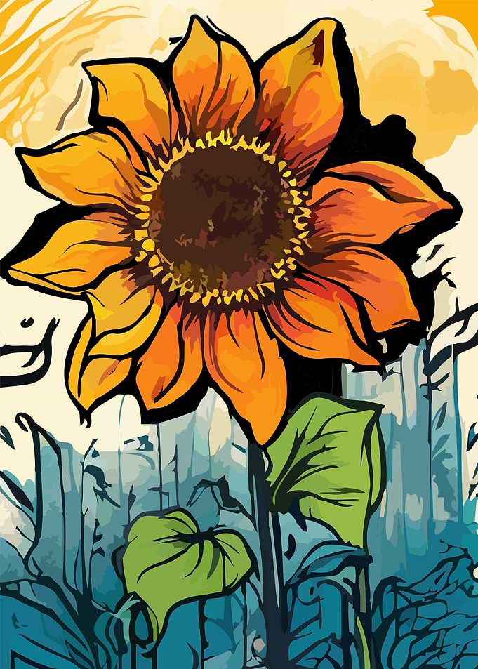 sun flowers poster art
