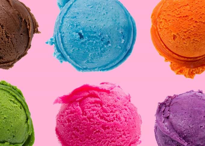 ice cream in pink