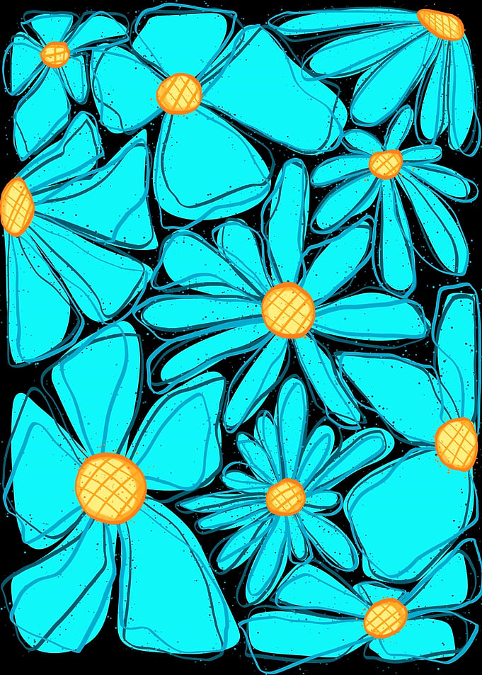 Blue flower field