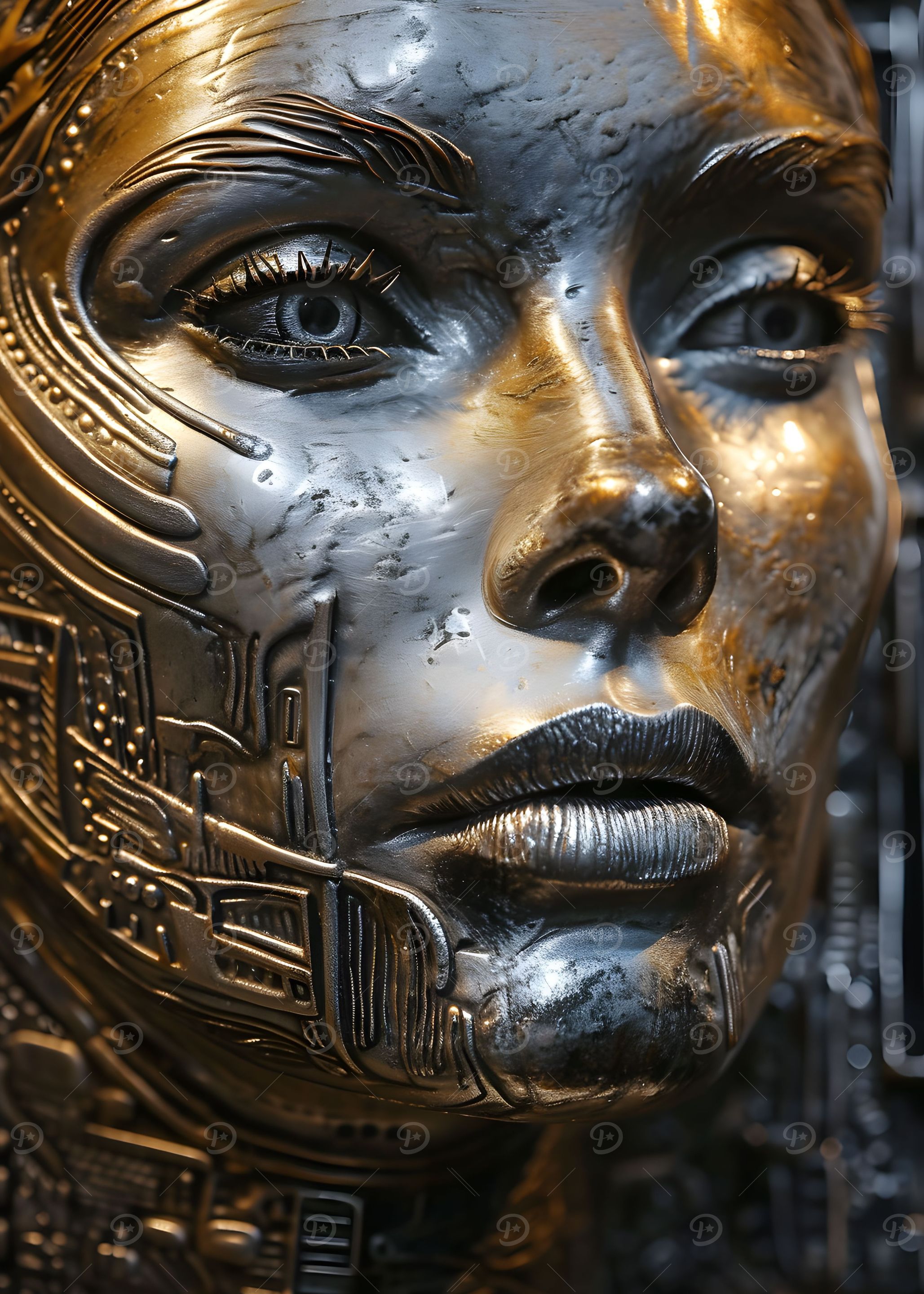 Gold Surreal Woman Deco