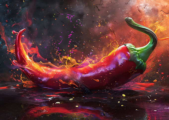 Burning Chilli Pepper Art