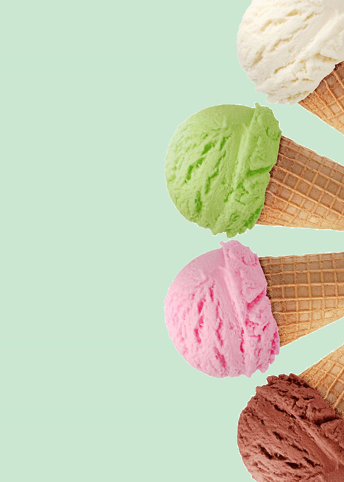 ice cream in blue