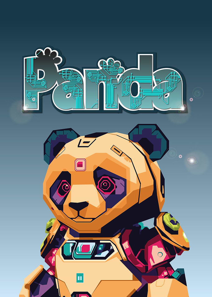 Cute colorfull robot bear