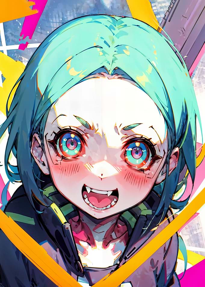 Girl with colored eyes