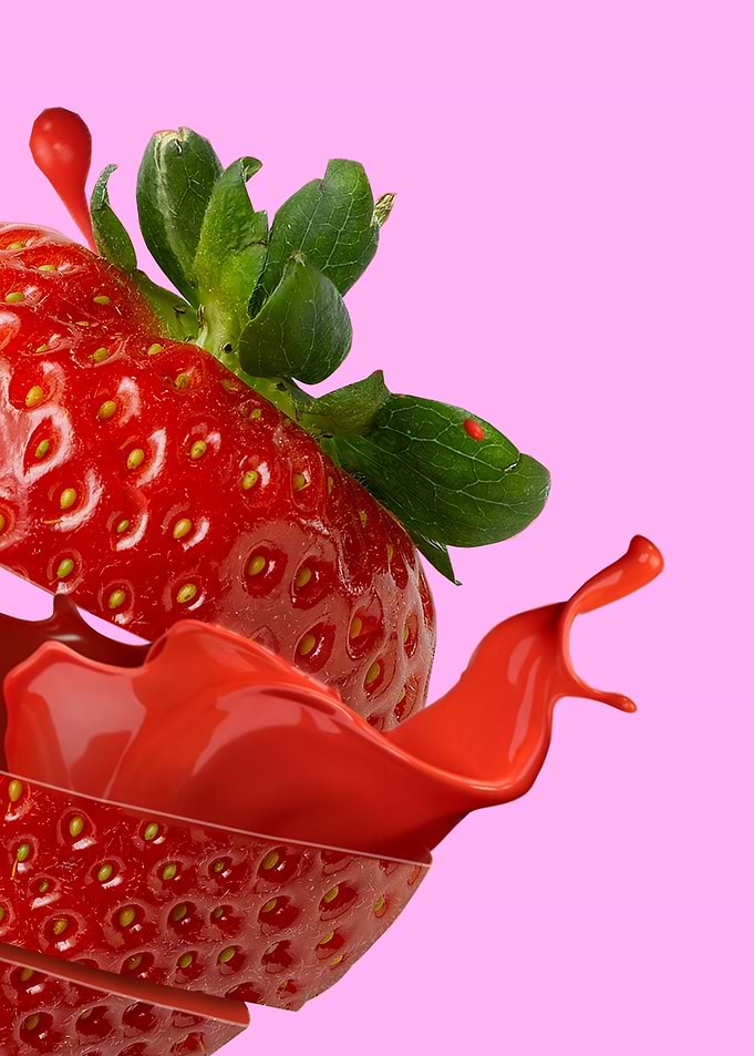 strawberry in pink