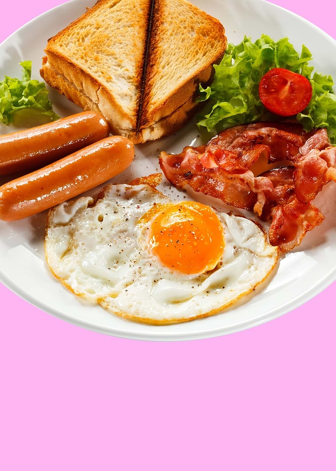 dinner food in pink