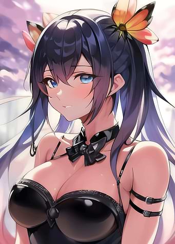 anime purple hair girl