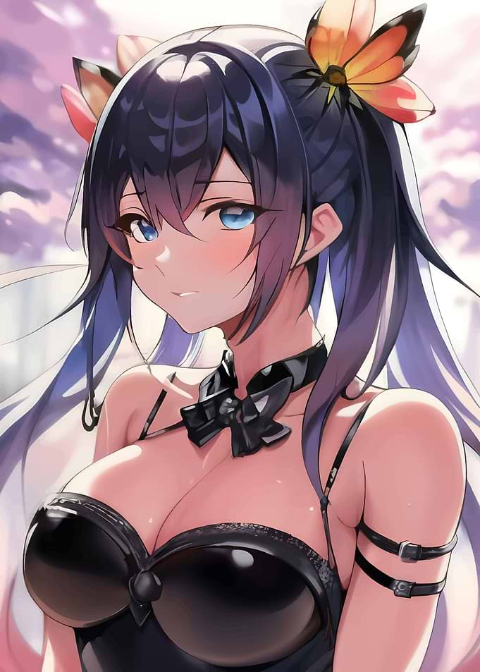 anime purple hair girl