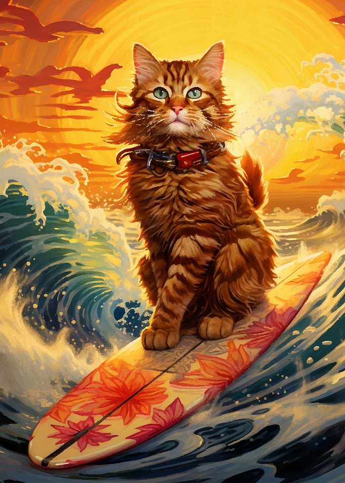 cat skiing animal