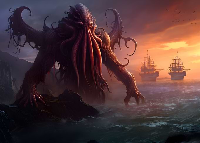 Cthulhu Ocean Ships Deco