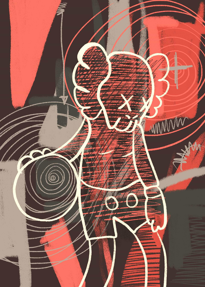 Kaws Dolls unique abstrac