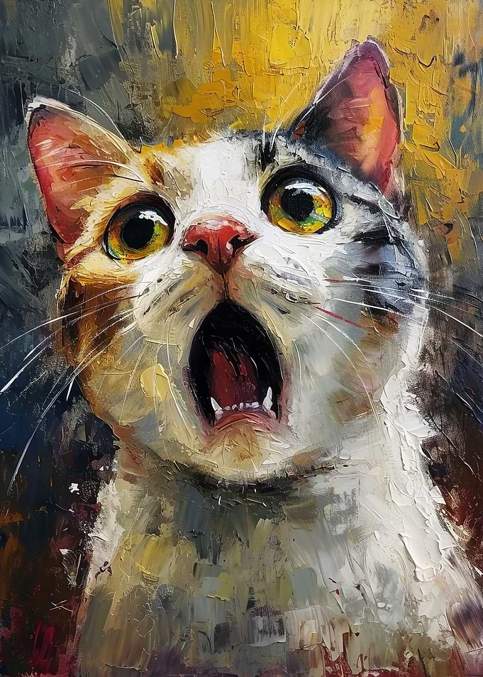 Startled Cat Art