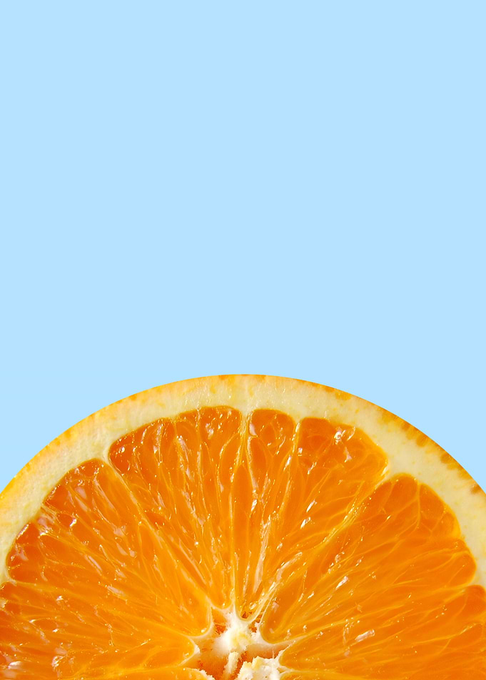 blue orange in half