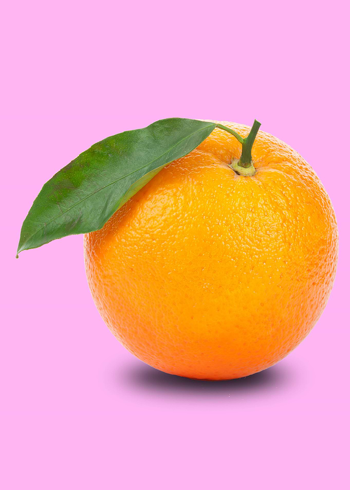 fresh orange in pink