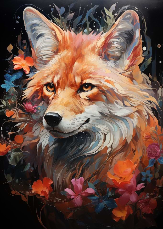 Fox Acrylic Painting