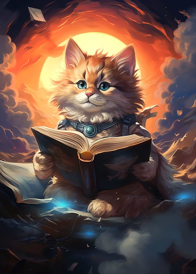 Wonder Cat with Book