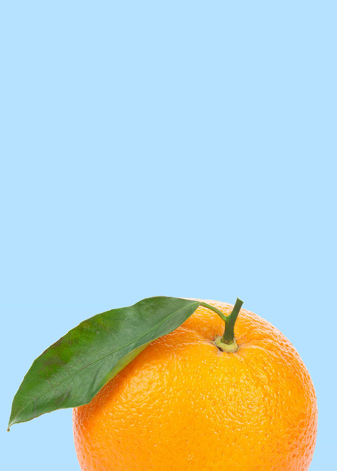 fresh orange in blue