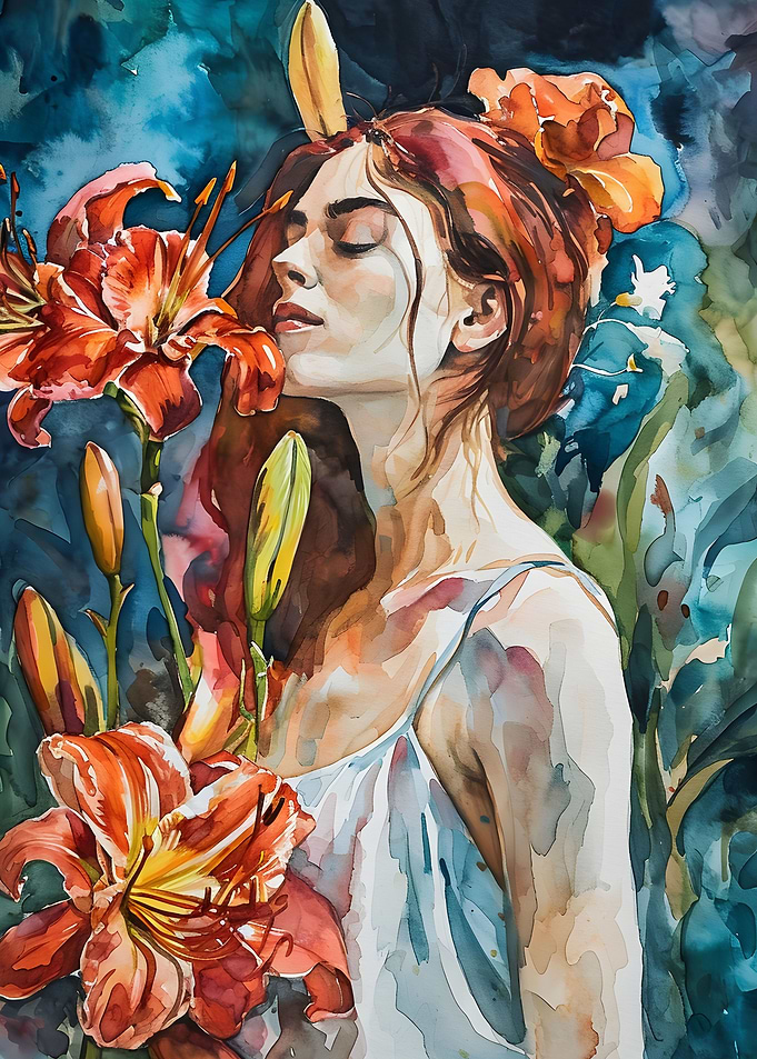 Women Flower Painting