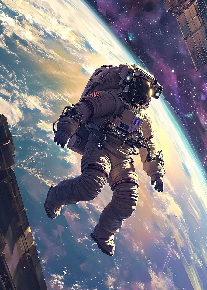 Astronaut Earth Poster