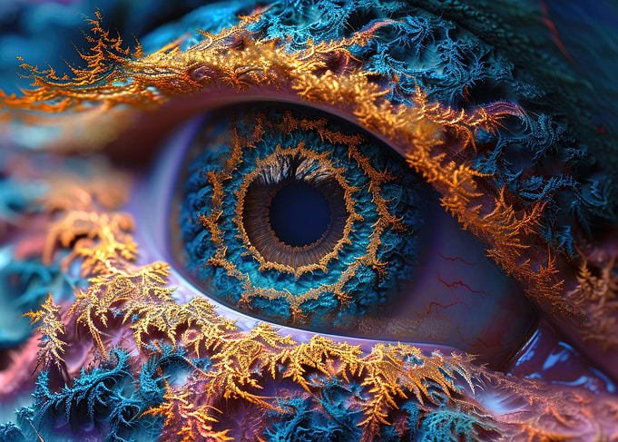 Fractal Eye Blue and Gold