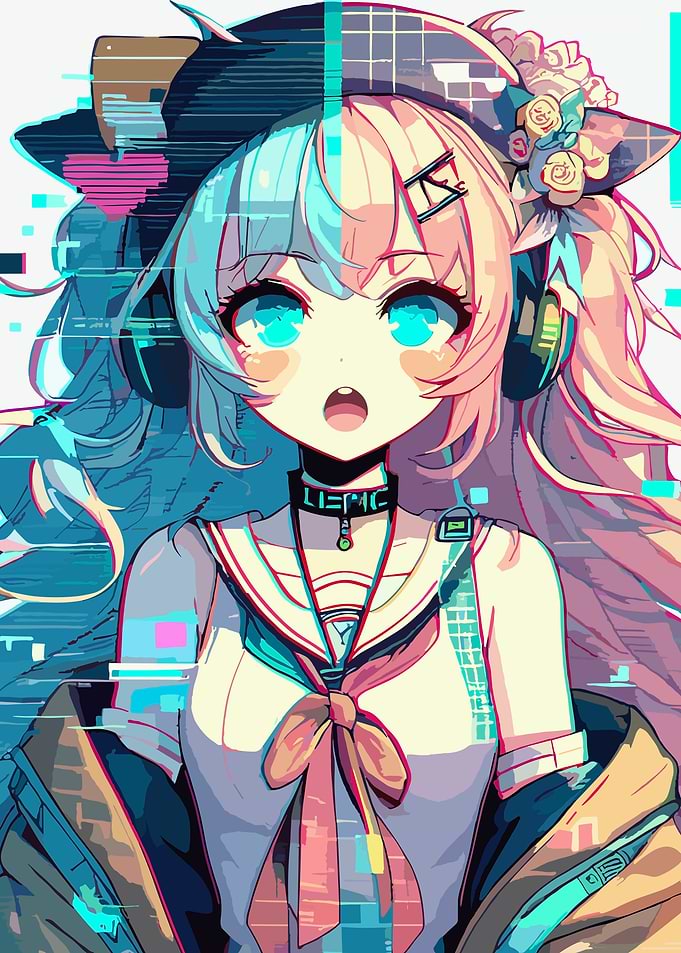 Video Anime Girl GlitchArt