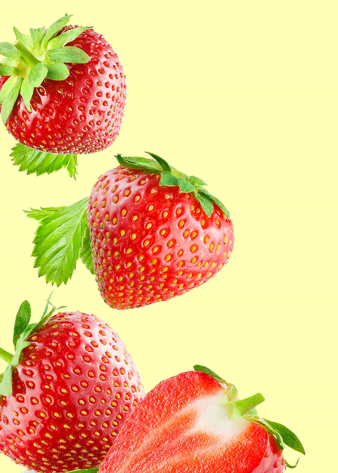 atrawberry in yellow
