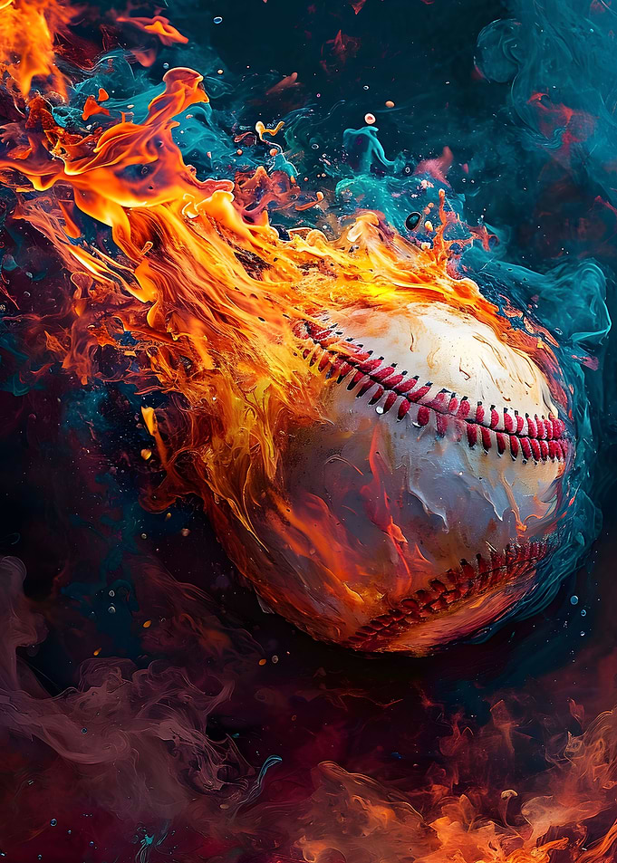 Abstract Baseball Flames