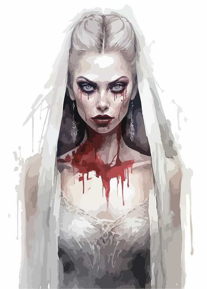 Gothic Vampire Watercolor