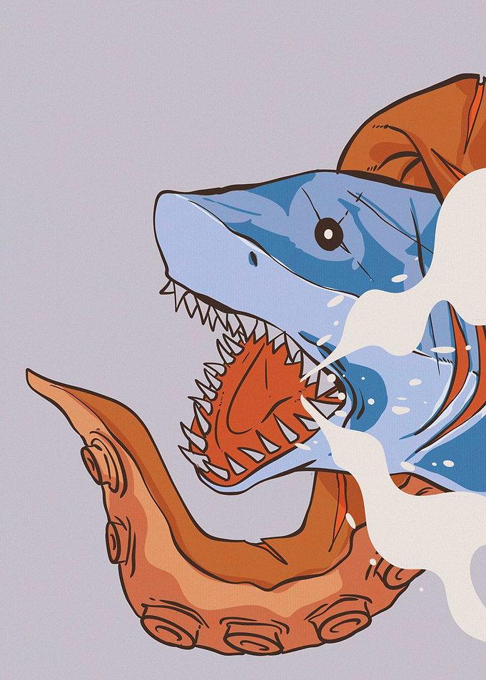 angry shark