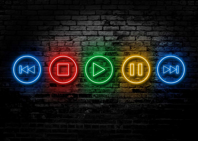 MUSIC PLAYER BUTTON NEON