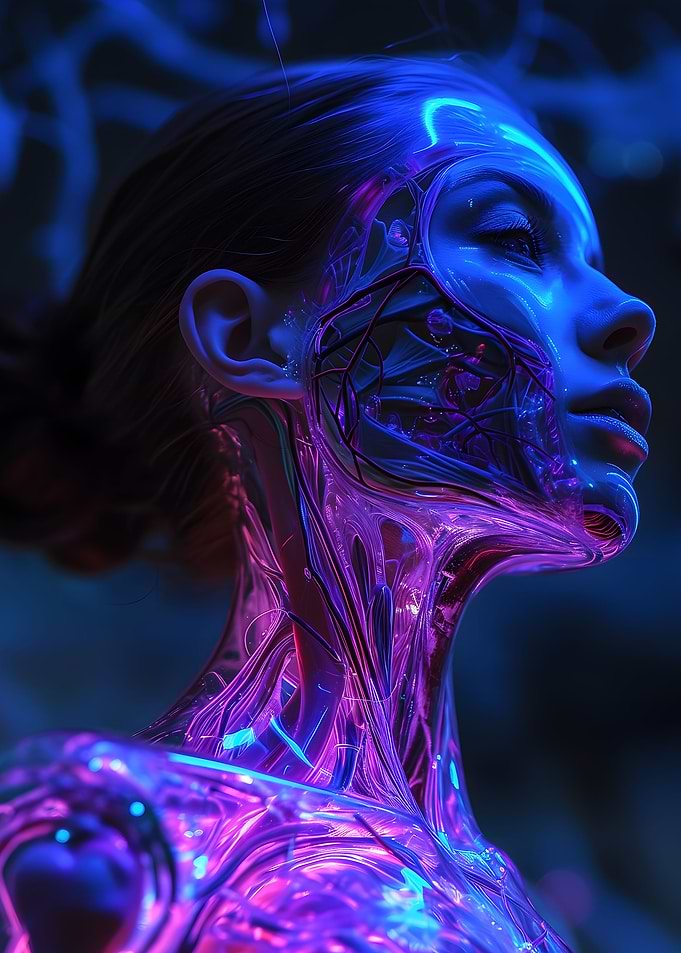 Neon Woman Deco Art