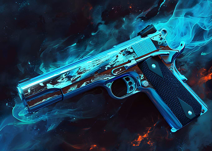Colt 1911 Blue Flames