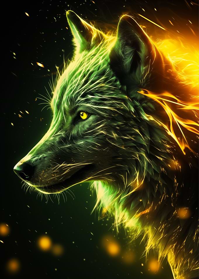 electric white wolf
