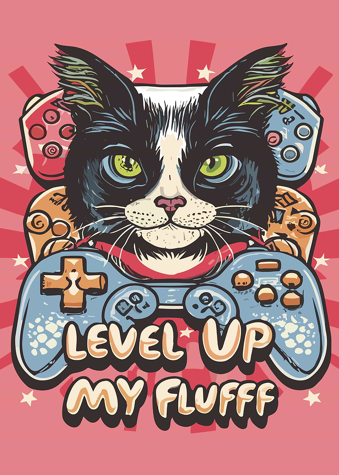 Fluffy Gamer Cat