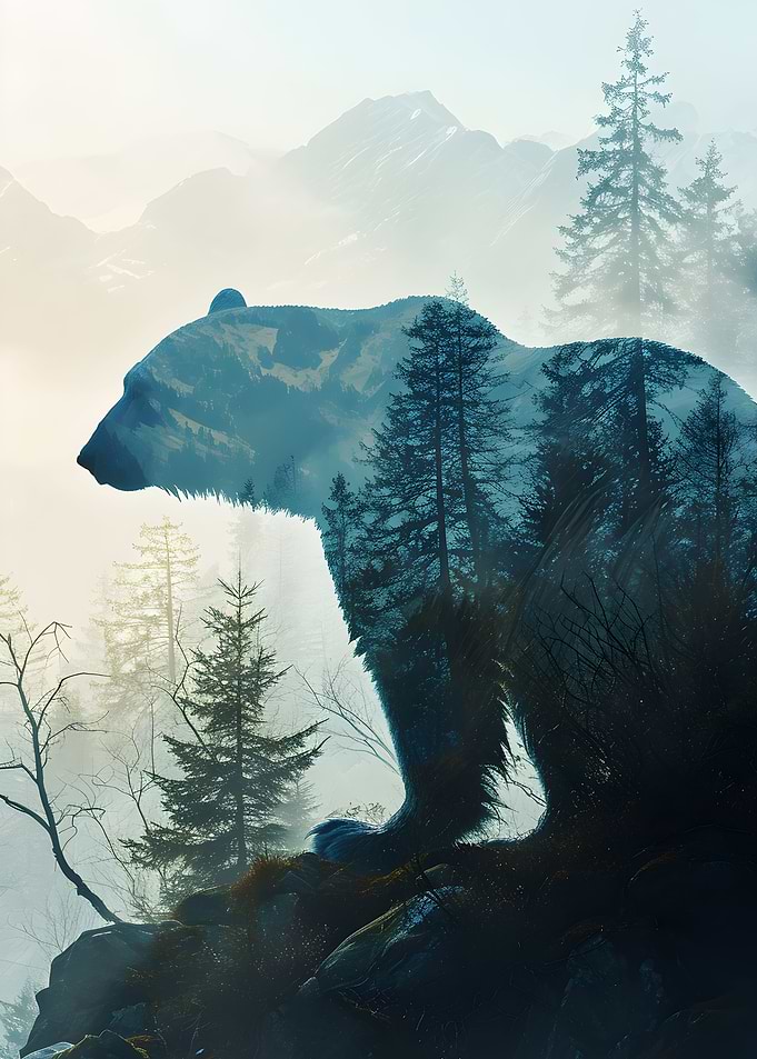 Polar Bear Double Exposure