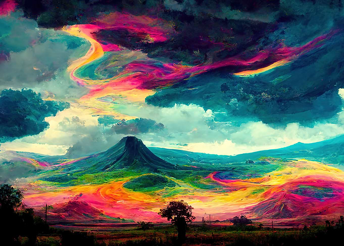A rainbow landscape
