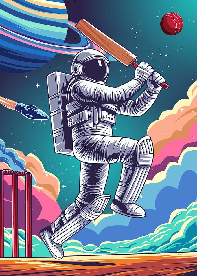 Astro playing Cricket