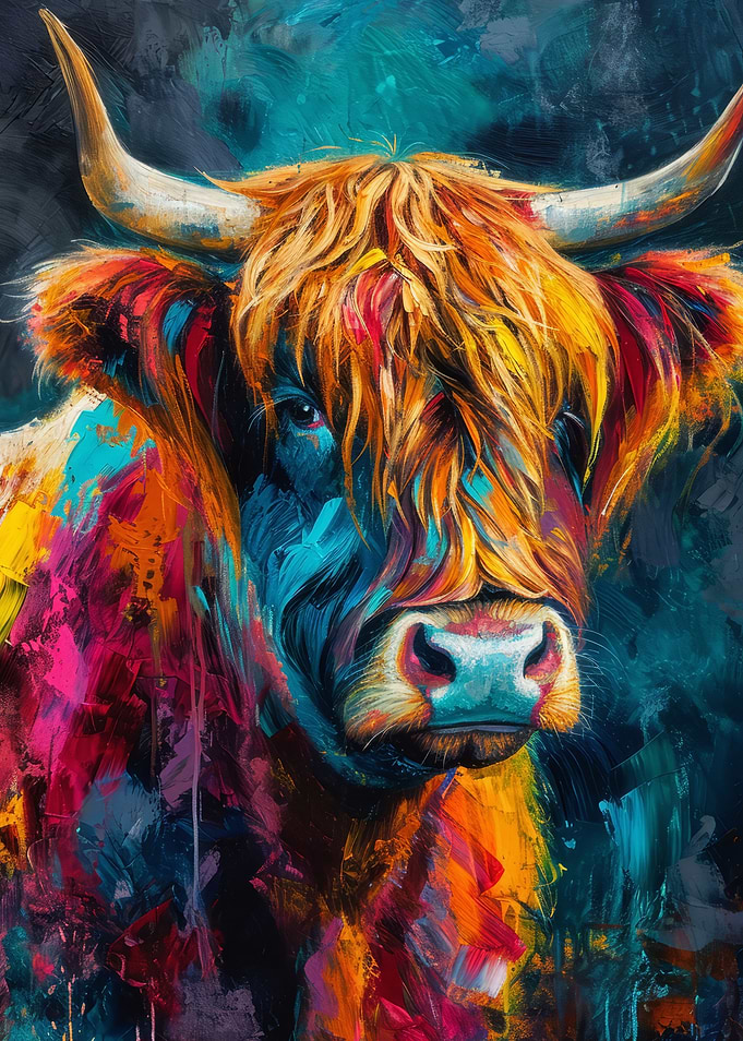 Highland Cow Oil Effect