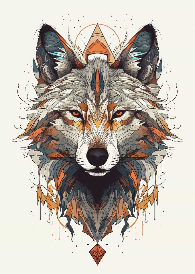 Minimalistic Boho Wolf