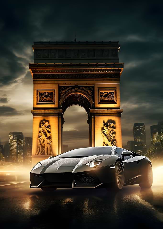 Arc de Triomphe with Lambo