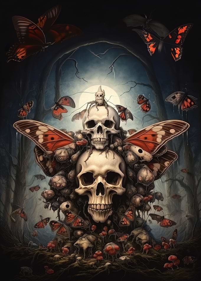Skulls and butterflies