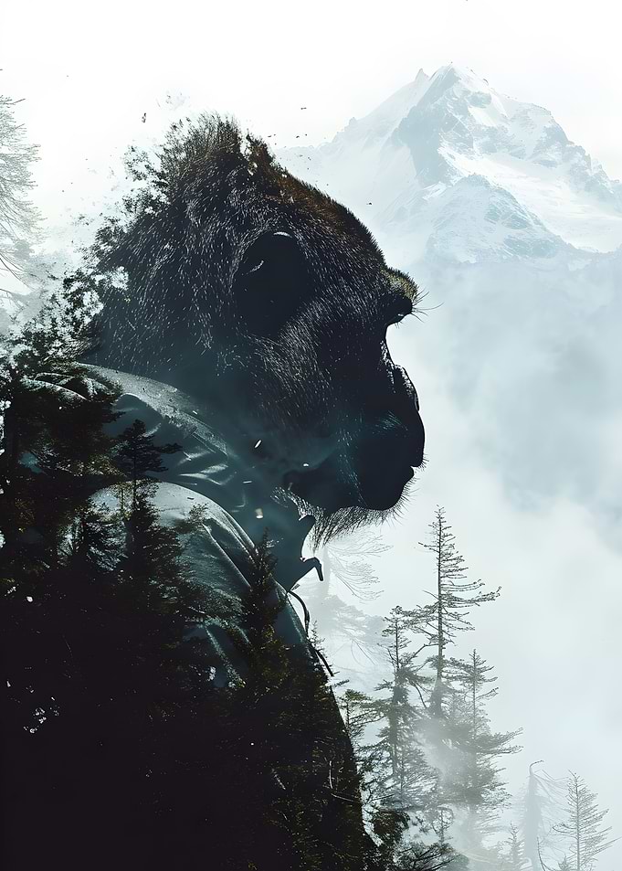 Gorilla Double Exposure