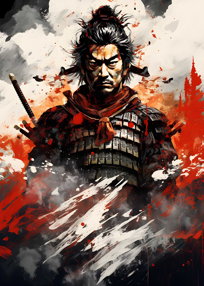 Abstract Samurai Deco Art