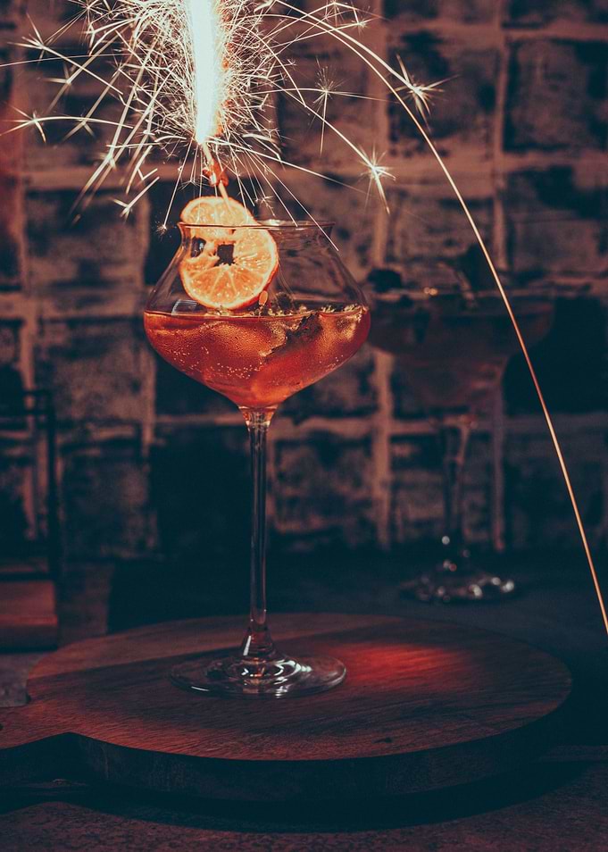Drink with sparkles